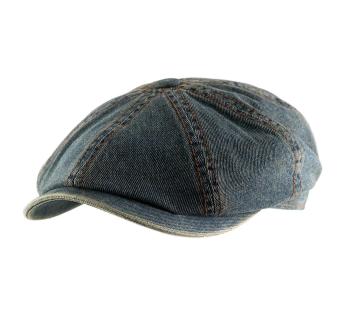 Hatteras Washed Denim Flat Cap 