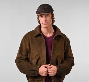 Casquette plate marron patiné Alex
