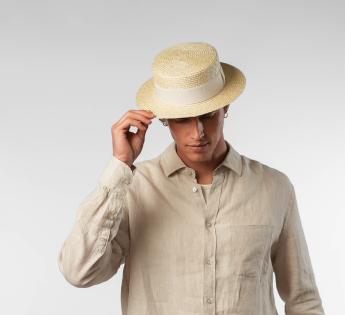 Chapeau canotier paille fine Canotier Luxe